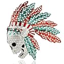 INDIAN SKULL SILVER STYLE ICED OUT BELT BUCKLE