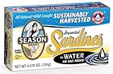 Season No Salt Added Sardines in Water, 4.375 Ounce (Pack of 12)