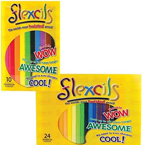 (Set) Flexcils 10 & 24 Pack Bendable & Twisting Pencils - No Sharpening