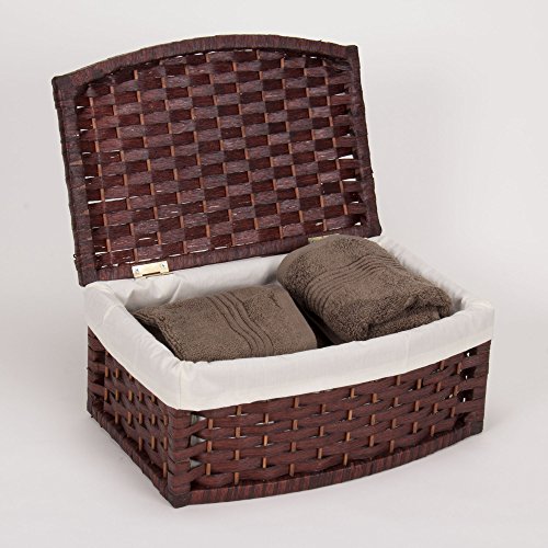 Household Essentials HandWoven Paper Rope Basket with Lid and Liner