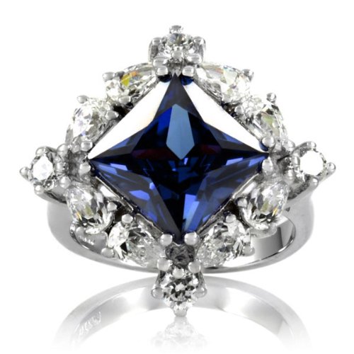Heirloom Inspired Jewelry: Halimeda\'s Sapphire CZ Cocktail Ring