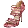 Miss Me Women's Garnet-3 Open Toe Snake Gladiator Pump,Fuchsia,7 M US