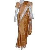 Pure Silk Khaki Sarees with Complementary Made to Measure Blouse & Under Skirts