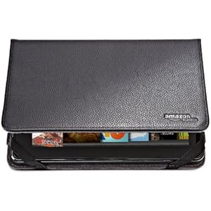 AmazonBasics Leather Folio Cover with Multi-Angle Adjustable Stand for Kindle Fire, Samsung Galaxy Tab 7.0 (Black)