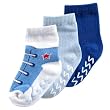 3pk Non-Skid Shoe Socks, Blue, 6-18 months [Apparel]