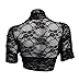 eVogues Plus Size Floral Lace Bolero Shrug Black