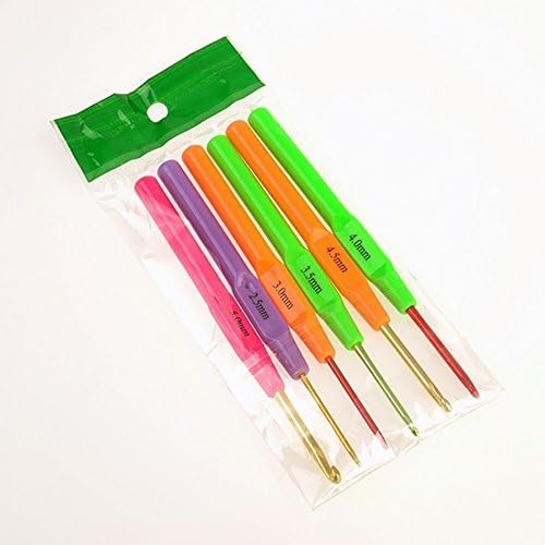 6 Pcs Different Specifications Mixed Metal Hook Crochet Template Aluminum Knitting Needles for Loom Tool