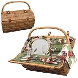 Barrel Deluxe Service For Two Willow Picnic Basket