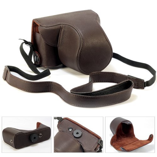 i-Beans Leather Case For OLYMPUS E-PL1 / E-PL1s / E-PL2 Camera(Brown) PUレザー速写ケースwithストラップ(For E-PL1 / E-PL1s / E-PL2)　ブラウン(全2色） DSLR Leather(434-2)