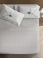 Ipersan Juego De Sábanas Fine-Art Disegno Stella (Beige/Turquesa/Blanco)