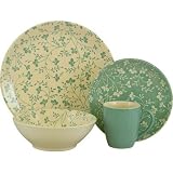 Fresh Flowers 16 Piece Dinnerware Set Color: Aqua