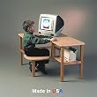 Childs wooden computer desk for one, ages 5 - 10 - maple