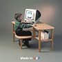 Childs wooden computer desk for one, ages 2 - 6 - maple