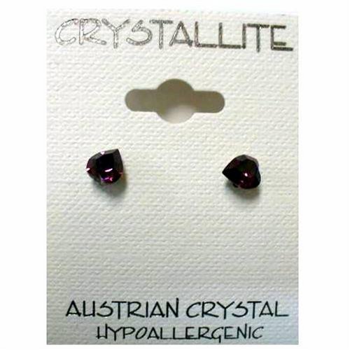 Click here to buy Amethyst Heart Shape Swarovski Austrian Crystal Earrings.