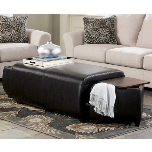 Contemporary Medium Brown Ottoman with Storage