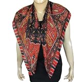 Square Scarves Women's Accessory Printed Crepe Silk