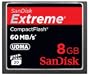 SanDisk SDCFX-008G-FFP Extreme Carte M�moire CompactFlash 60 Mo/s 8 Go