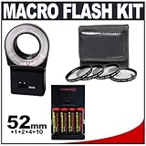 Cobra Macro Close-up Ring Light Flash + Batteries & Charger + 52mm Macro Ph ....
