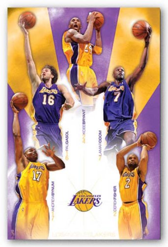 Los Angeles Lakers - Team 2010 NBA 22x34 Art Print Poster Poster Print, 22x34