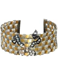 Sterling Silver Gold Plated Vermeil Mesh Bangle Bracelet Cz Jewelry