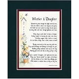 A Mother & Daughter" Touching 8x10 Poem, Double-matted In Dark Green/Burgundy And Enhanced With Watercolor Graphics.