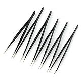 6本セット　静電気防止　帯電防止ピンセット　ピンセット　メンテナンスツール　ESDキット　耐久性、安全性に優れた