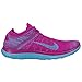 Nike Women's Free 4.0 Flyknit Running Sneaker, Fuchsia/Violet/Blue