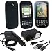 Black Silicone Skin Case + Screen Protector + Car / Home Travel Charger + USB Data Hotsync Charging Cable for Palm Pixi / Eos / Castle