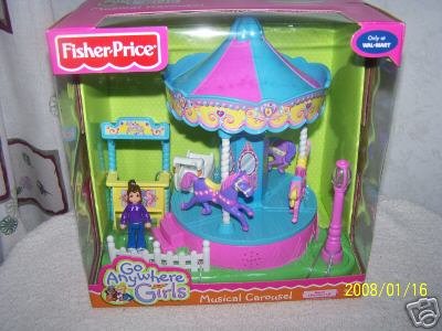 Childrens Toyshop  Toys : Fisher Price Go Anywhere Girls Musical Carousel