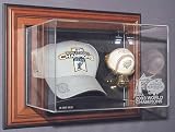 Wall Mountable Baseball Cap and Baseball Display Case