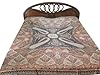Pashmina Bedspread Orange Black Reversible Blanket India Bedding Bed Cover