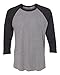 Next Level Mens Tri-Blend 3/4-Sleeve Raglan Tee (6051) vin blk/pr HTHR 2XL