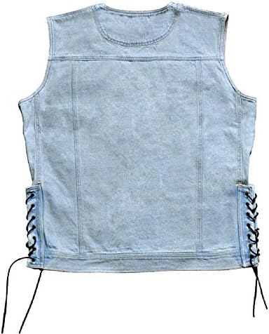 Blue Denim Motorcycle Vest-LARGE VEST