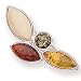 Sterling Silver And Amber Modern Multicolour Bar Brooch