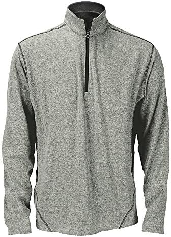 Clothes Warehouse Men's Microfiber Polyester 1/4 Pull Over, Salt & Pepper, 3XL