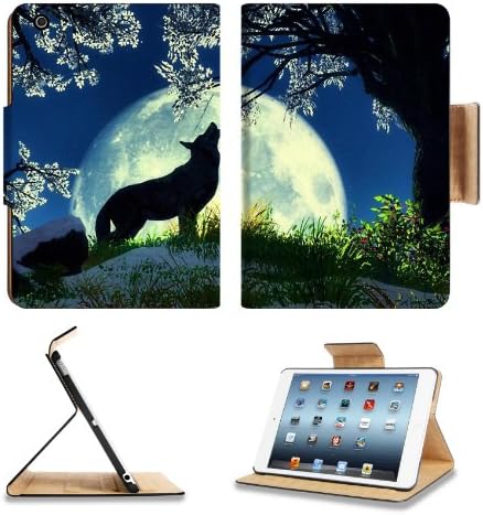 Wolf Howling Moon Night Flowers Apple Ipad Mini Retina Display Flip Case Stand Smart Magnetic Cover Open Ports Customized Made to Order Support Ready Premium Deluxe Pu Leather 8 Inch (205mm) X 5 1/2 Inch (140mm) X 11/16 Inch (17mm) MSD Ipad Mini Retina 2 Professional Ipadmini Cases Ipad_mini Accessories Graphic Background Covers Designed Model Folio Sleeve HD Template Designed Wallpaper Photo Jacket Wifi 16gb 32gb 64gb Luxury Protector