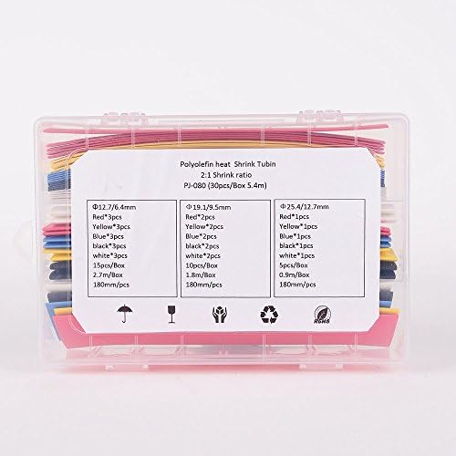 Bears 180mm 2:1 ratio 3 Size 5 color ¦µ12.7-25.4 6.4mm 9.5mm 12.7mm Polyolefin Heat Shrink Tubing sleeve Cable Wrap Kit (Pack of 30)