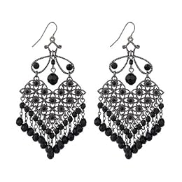 black chandelier earrings