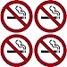Highway Traffic Supply 4 Pack of NO Smoking 4'' Dia Sign Decal Sticker Window Door Wall Stop Smoke Logo