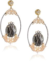 Sara Weinstock "French Lace" Labradorite Gold Earrings