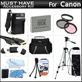 Must Have Accessory Kit For Canon VIXIA HF R21, HF R20, HF R200 Full HD Camcorder Includes Extended (1500Mah) Replacement BP-110 Battery + Ac/Dc Travel Charger + Deluxe Case + Mini HDMI Cable + 50 Tripod w/Case + 3PC Filter Kit (UV-CPL-FLD) + Much More