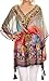 Sakkas Fual Long Printed Square Adjustable Waist Beaded Tassel Caftan Cover Up