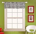 Kas Kids Raceway Nascar Checkered Flag Window Valance - Black White
