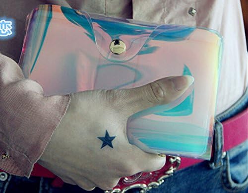 Fashion Hologram Clear Transparent Ticket Document Protector Cover Travel Wallet Passport Case Bag