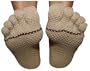 ToeSox Full Toe with Grip Yoga/Pilates Toe Socks, Tan, Medium