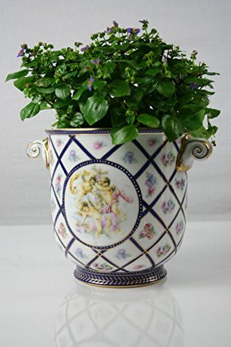 Floral and Cherub Flower Pot.