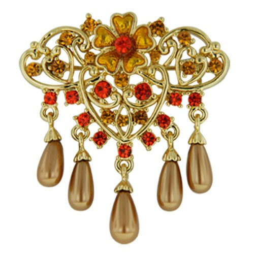 Childrens Toyshop  Jewelry : Gold Plated Filigree Flower Pin Brooch