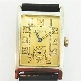 Vintage Antique watch: LeCoultre Sterling Silver, Tank-Shaped, 1930's by Swiss