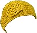 Wrapables Hand Knit Winter Warmth Floral Headband, Yellow