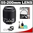 Nikon 55-200mm f/4-5.6G ED AF-S DX Nikkor Zoom Lens + UV Haze Filter + Accessory Kit for Nikon D40, D40x, D60, D50, D70, D70s, D80, D90, D200, D300